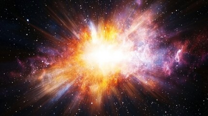 Fototapeta premium Vibrant Nebula with Dynamic Lines and Bright Light