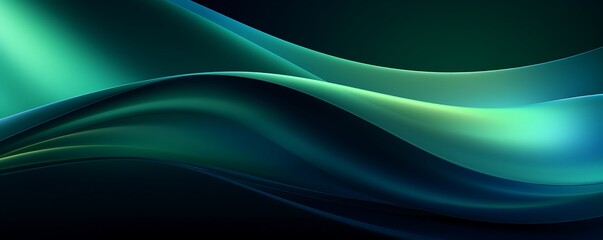 Naklejka premium Abstract Emerald Waves: A mesmerizing display of flowing emerald and turquoise hues intertwining, creating a dynamic and elegant visual that captures the essence of fluidity and movement.