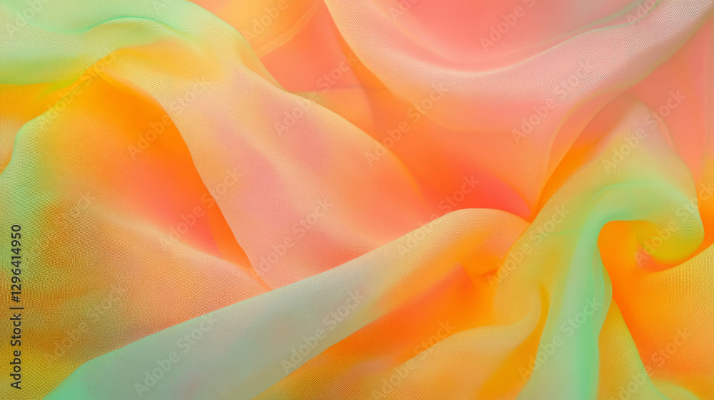 Poster soft chiffon fabric texture background with vibrant flowing colors
