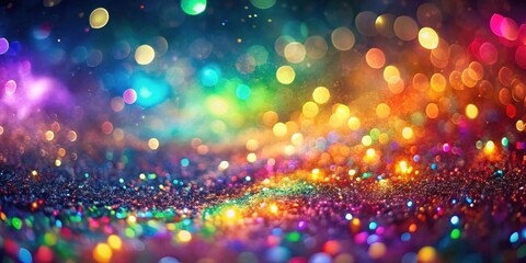 A Vibrant Display of Sparkling Lights and Glittering Dust Creates a Festive and Magical Atmosphere