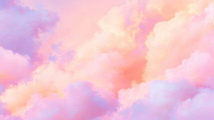 Dreamy cloudscape with soft colors at sunset for artistic backdrops and textures