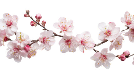 Naklejka premium Blooming cherry blossom branch on transparent background