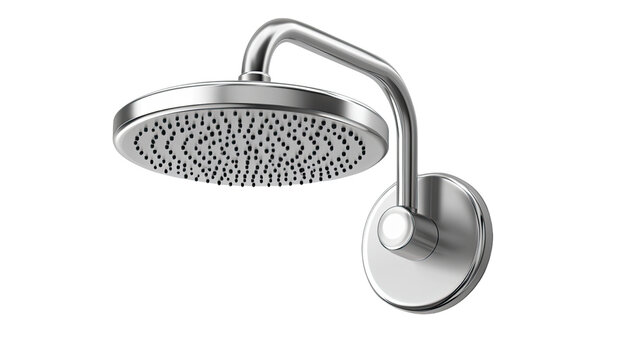  Modern Shower Fixture: A sleek, contemporary shower fixture, featuring a chrome finish, mounted on a wall. 