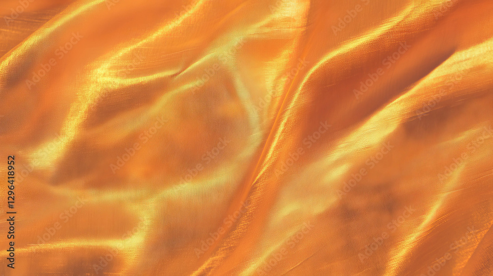 Poster Warm toned linen texture with subtle wrinkled pattern for fabric design