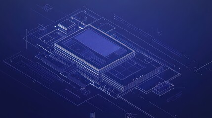 Isometric city pool, night, urban background, website design