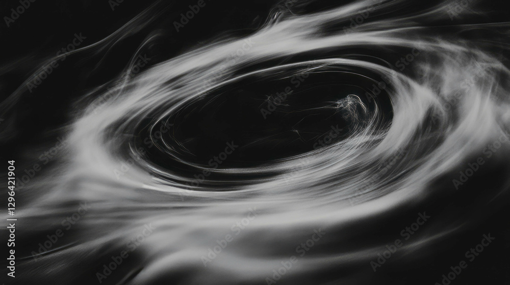 Poster mesmerizing swirling smoke rings on dark background for abstract design