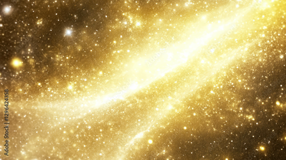 Poster Glittering stardust texture with a soft and sparkling cosmic background