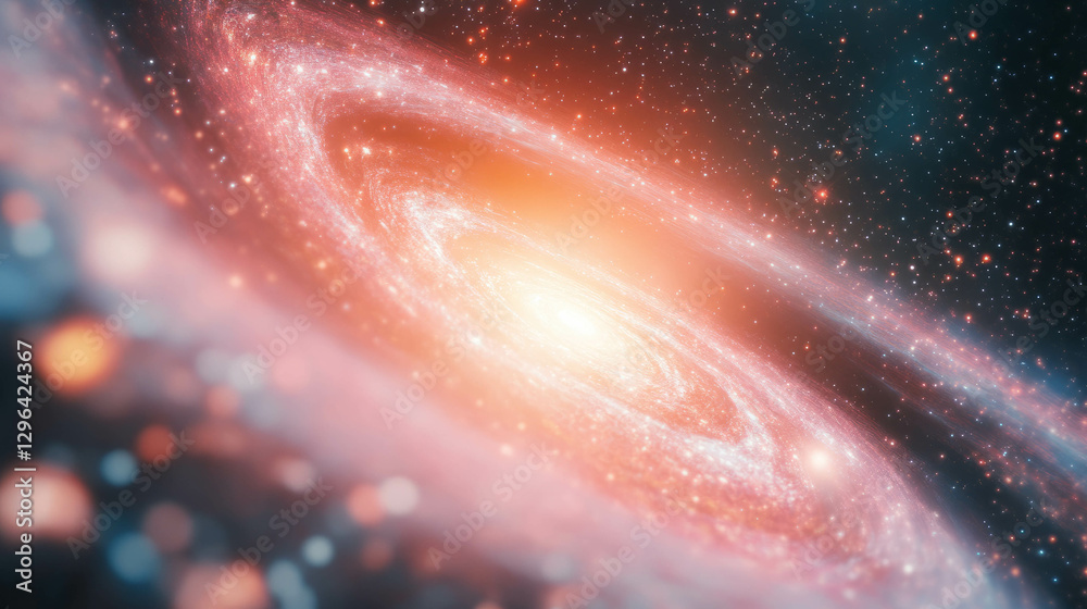 Poster cosmic galaxy with sparkling stars and deep space swirls - ideal for astronomical designs