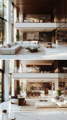 Modern luxury house interior with open floor plan