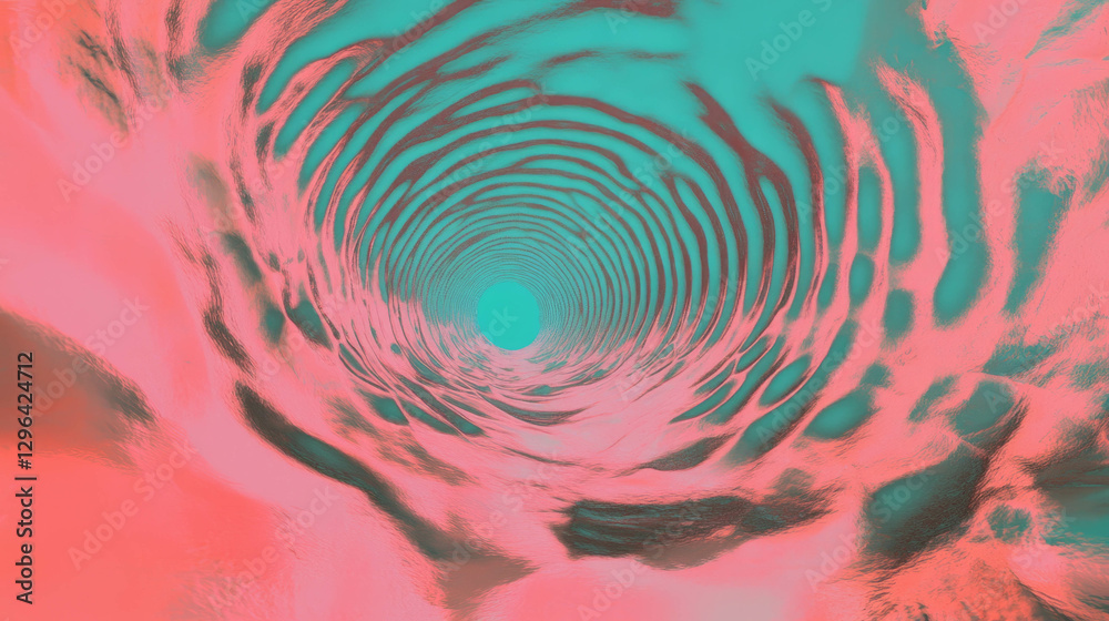 Poster Abstract vortex with vibrant spiral and concentric circles for modern design
