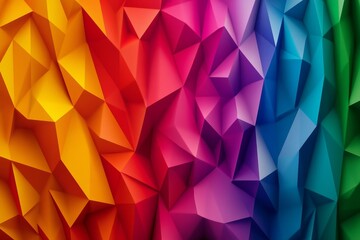Vibrant Rainbow Geometric Abstract - Colorful abstract background with a geometric design, featuring a rainbow spectrum of colors in a low-poly . Ideal for websites, presentations, or design projects