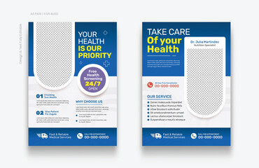 Healthcare Flyer Layout with Colorful Accents