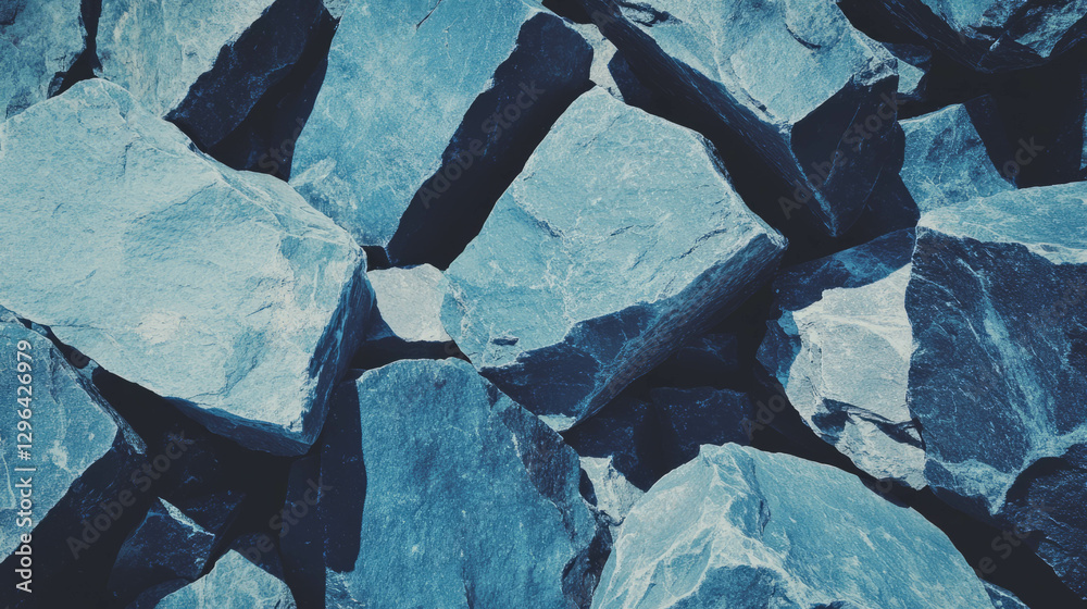 Poster sharp edged blue stone texture for design projects and backgrounds