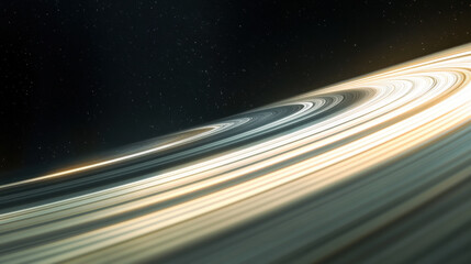 Rings of a planet or black hole with stars in the background