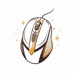Stylish computer mouse design with sparkles, tech innovation