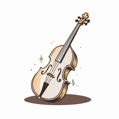 Naklejka premium Elegant violin with musical notes in minimalist style, artistry