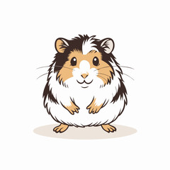 Cute guinea pig illustration on white background, playful pet concept