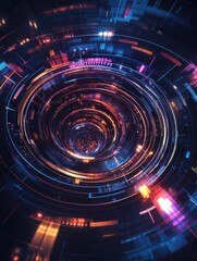 Obraz premium Abstract futuristic circles. Science technology machine. Graphic concept for your design