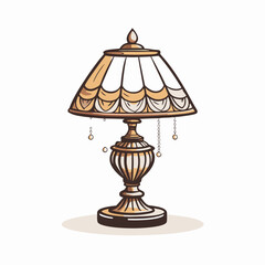Stylish vintage lamp illustration on a white background, interior decor