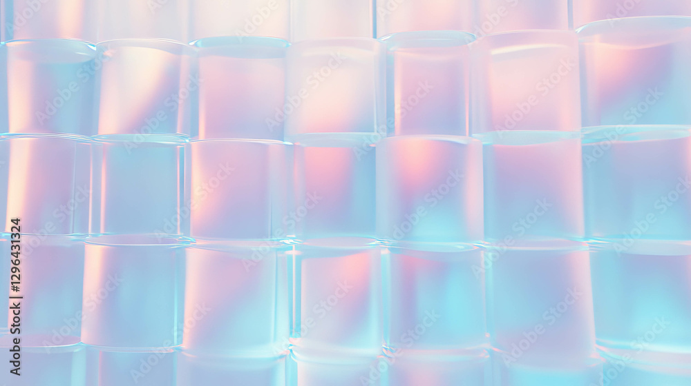 Poster abstract background of translucent panels with soft pastel light reflections