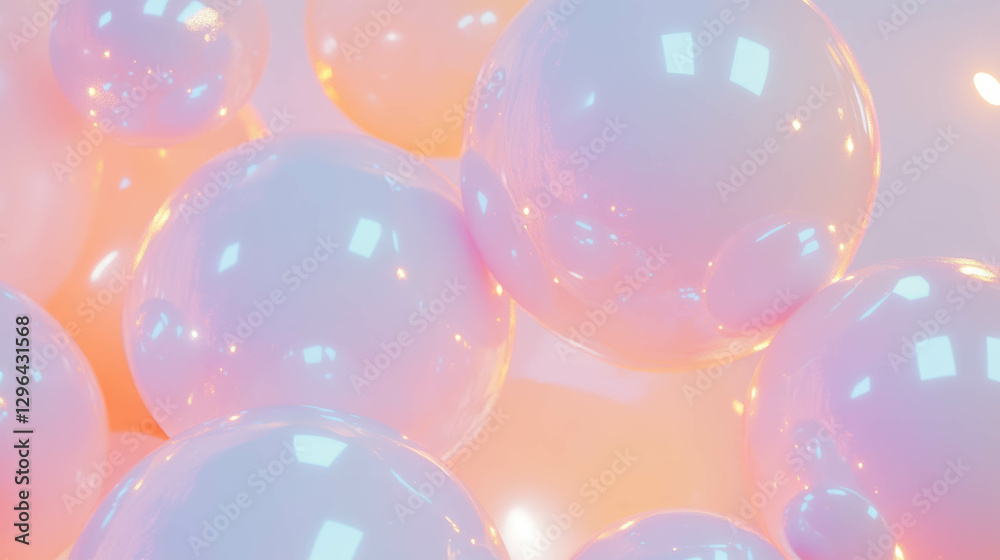 Poster translucent spheres with soft light for elegant background design