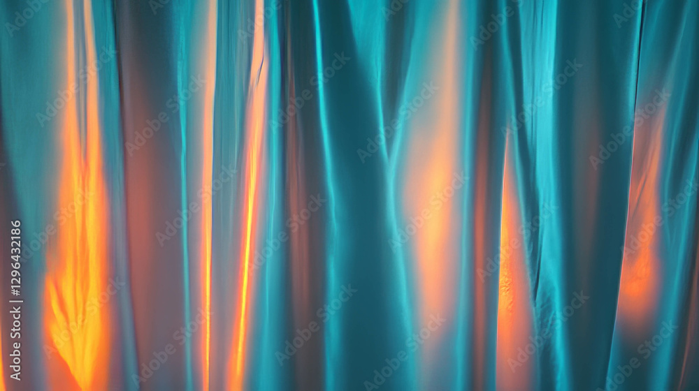 Poster luxurious velvet drapes texture with deep folds and vibrant colors for elegant design