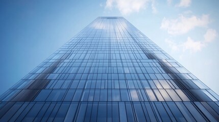 Fototapeta premium Smart glass skyscraper with dynamic shading and AI-driven energy