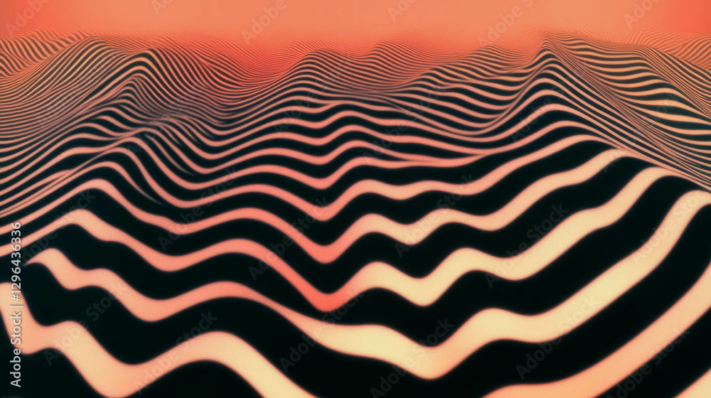 Poster Abstract zigzag pattern with sharp angles and gradient background for modern design