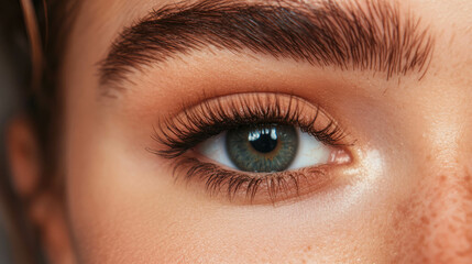Close-up of eyelashes with dramatic volume for enhanced beauty and makeup inspiration