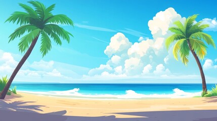 Obraz premium Beautiful tropical beach on the sea background