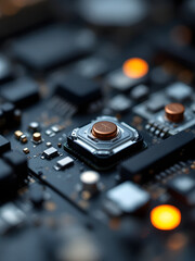 Electronic key, Close-up of an electronic button on a circuit board
