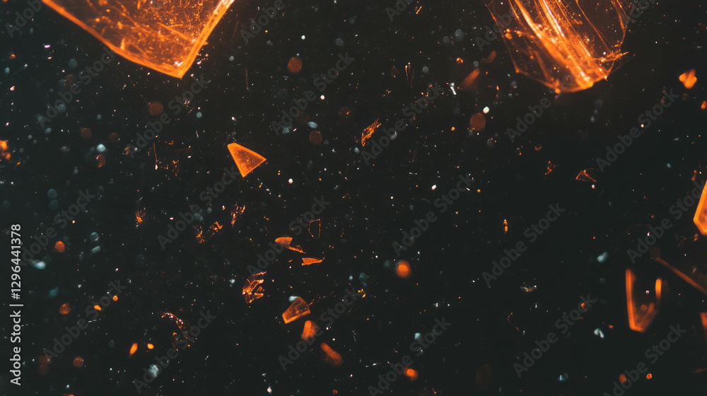 Poster Abstract broken glass on dark background for modern design and texture concepts