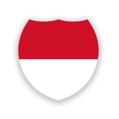 Monaco national flag in circle shape isolated on white. Illustration