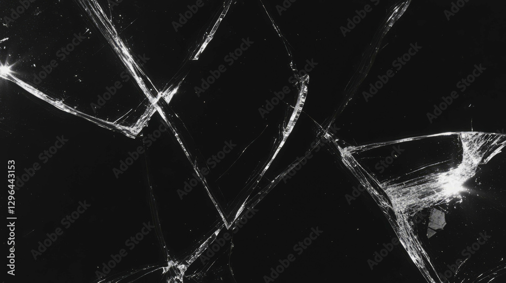 Poster Abstract composition of broken glass with smooth edges for modern design concepts