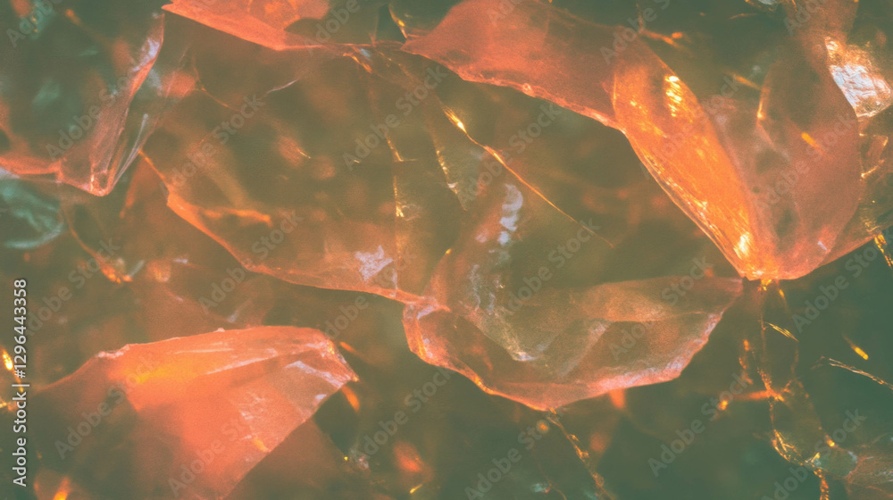 Poster abstract shattered glass texture with warm gradient background for creative design