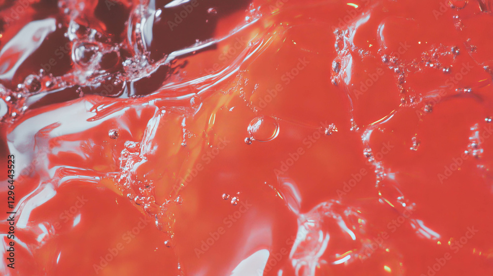 Aufkleber abstract broken glass texture with water droplets in vivid red hue for creative design