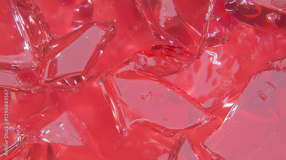 Aufkleber abstract texture of broken glass with water droplets on vibrant surface for modern design