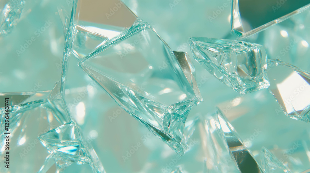 Poster abstract texture of shattered glass with sharp fragments for creative design
