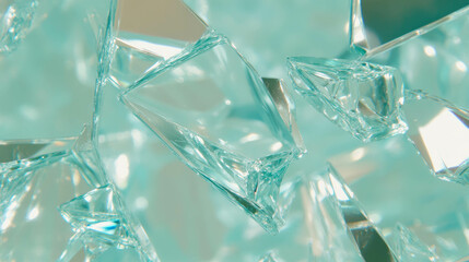 Obraz premium Abstract texture of shattered glass with sharp fragments for creative design