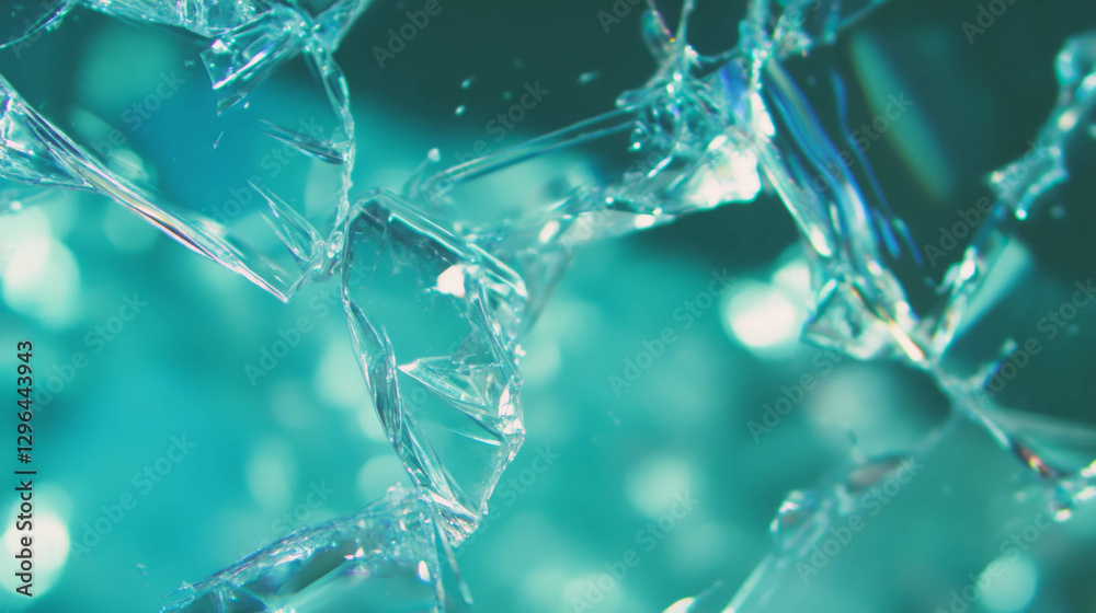 Poster Abstract shattered glass texture with sharp fragments for design