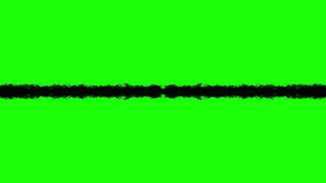 black line on green screen video. animation
