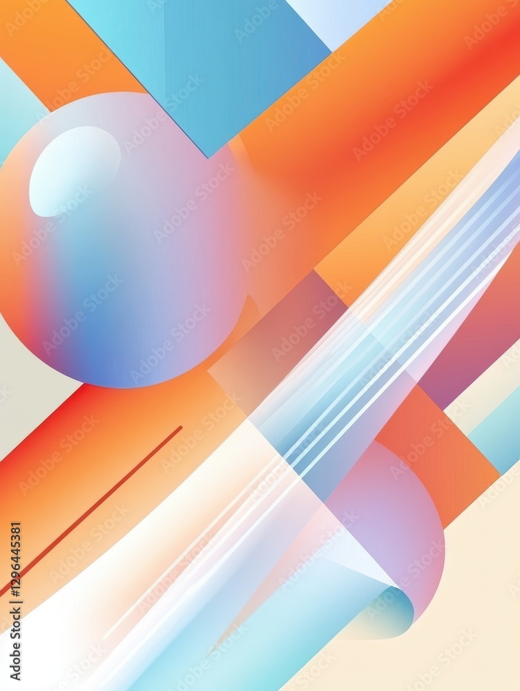 Poster minimal geometric background with dynamic shapes composition. presentation template abstract backgro
