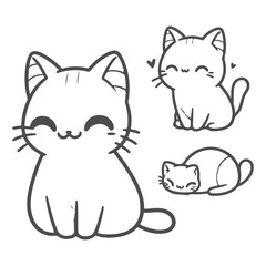Hand-drawn cute hand drawn cat sketch 64544 illustration in a detailed and artistic style