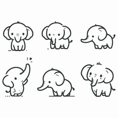 Hand-drawn cute hand drawn elephant sketch 645 illustration in a detailed and artistic style