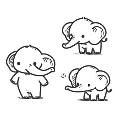 Hand-drawn cute hand drawn elephant sketch 64544 illustration in a detailed and artistic style