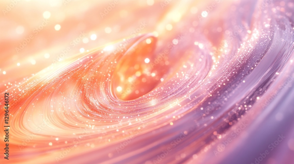 Wall mural abstract digital art showing swirling patterns with sparkling highlights