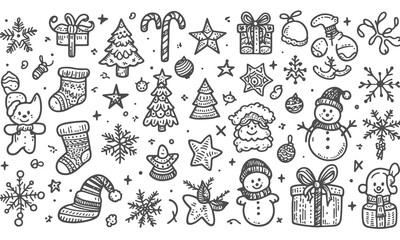 Hand-drawn Hand Drawn Christmas Doodle 05 illustration in a detailed and artistic style