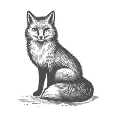 Obraz premium Hand Drawn Fox - detailed vector illustration of hand-drawn artwork