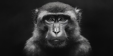 Obraz premium A close-up of a monkey's face, artfully crafted with stars forming the background.