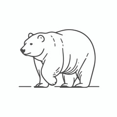 High-quality hand-drawn vector illustration of Hand Drawn Line art Bear illustration 8529 in a sketch style, perfect for design projects and digital art.